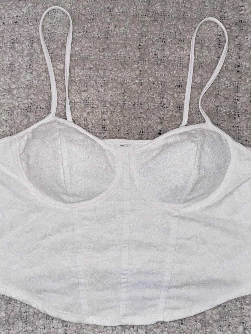 No Boundaries White Lace Bustier Corset Top XXL 20